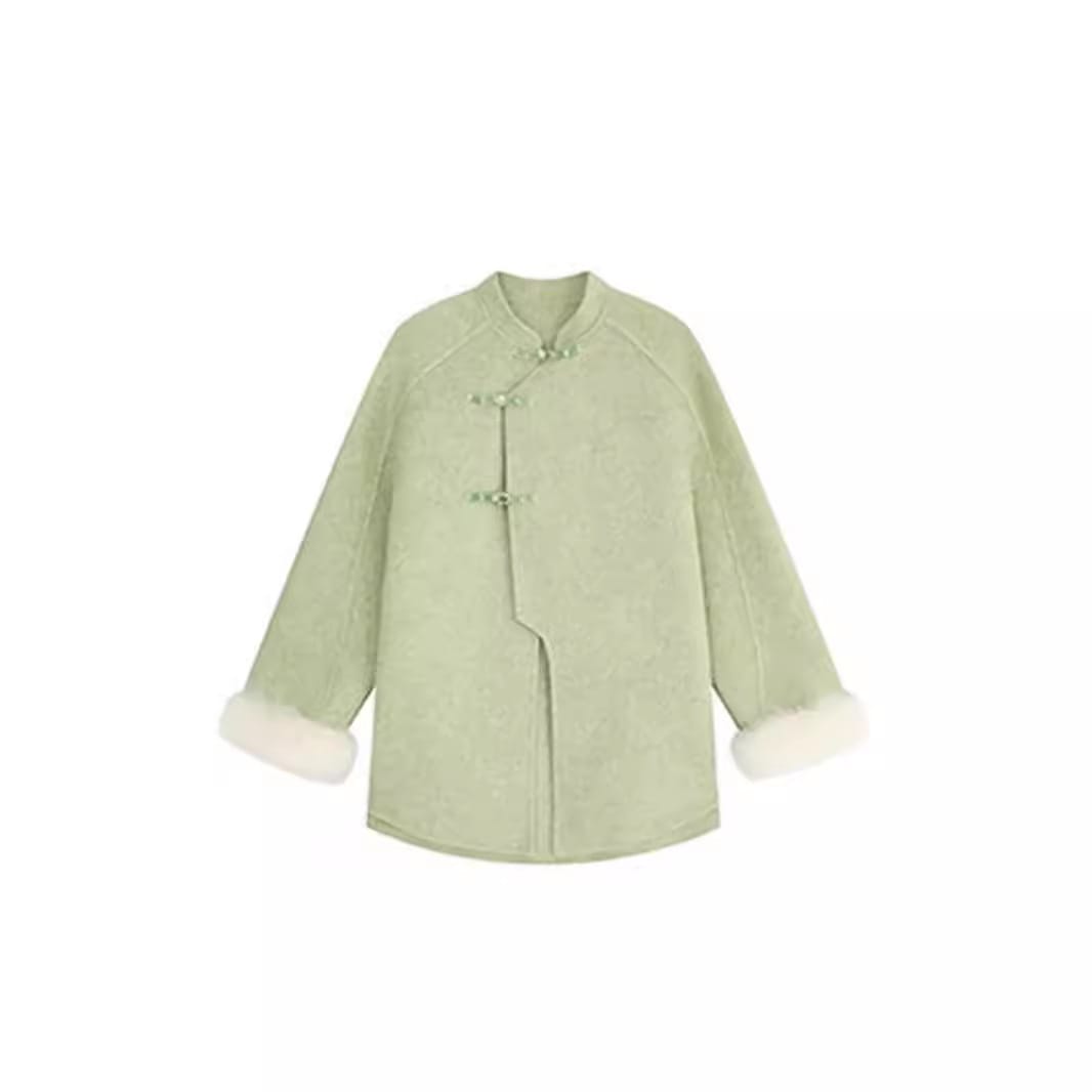 Zhongshan Buckle Stand Collar Woolen Coat Temperament view 2