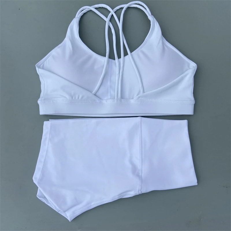 Solid Color Women's Tight Yoga Cycling Shorts Underwear Suit view 4