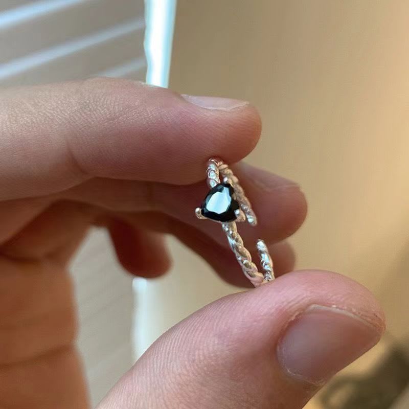 Sweet Cool Style Black Zircon XINGX Ring For Women view 5