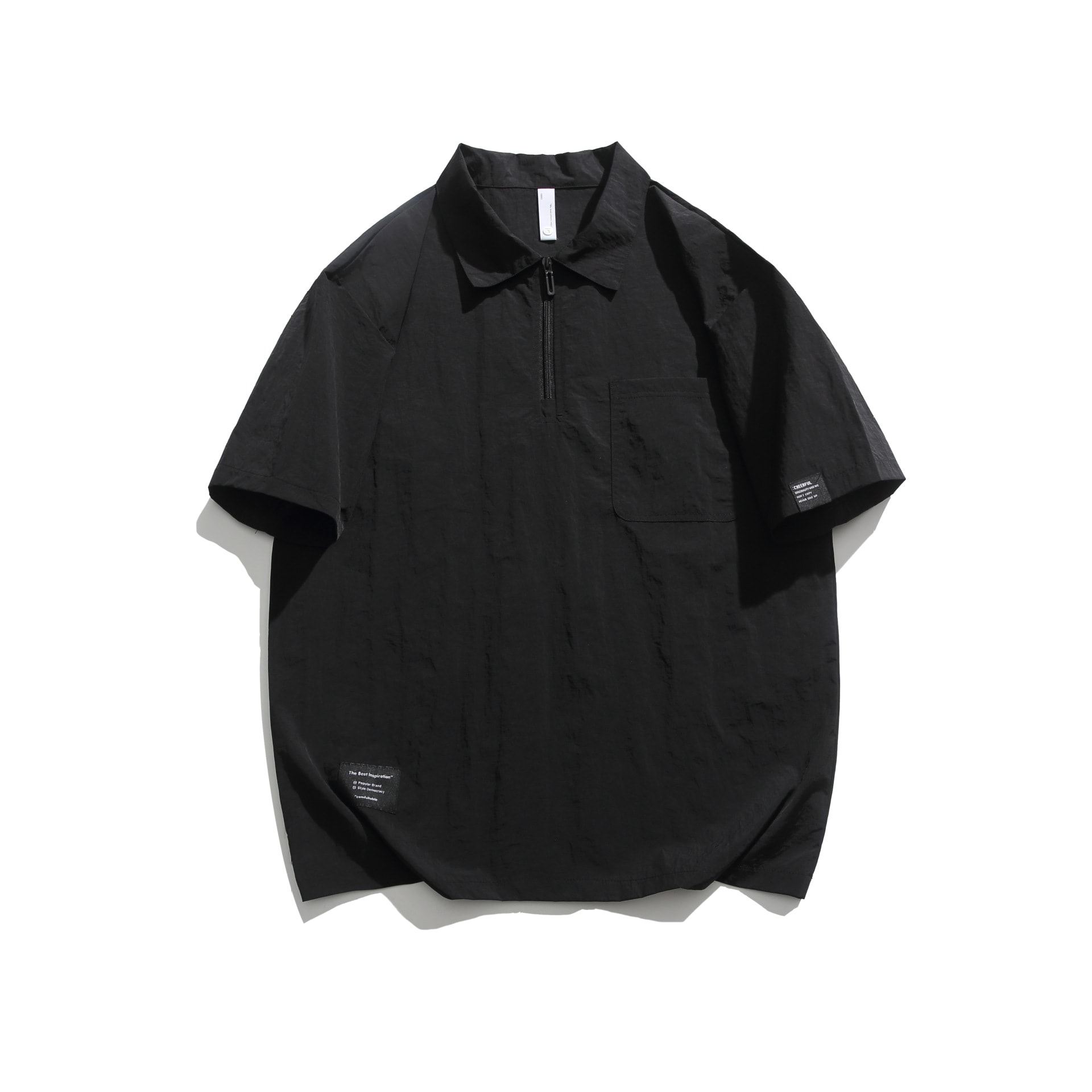 Japanese Style Cool Ice Silk Short Sleeve Retro Summer Lapels T-shirt view 7