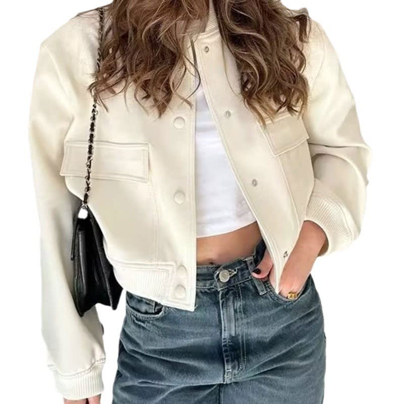 Stand Collar Large Pocket Women's Jacket Coat view 8
