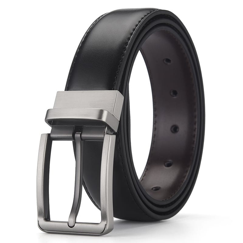 Gentleman Business Style Men's Leather Business Rotation Pin Buckle Belt view 2