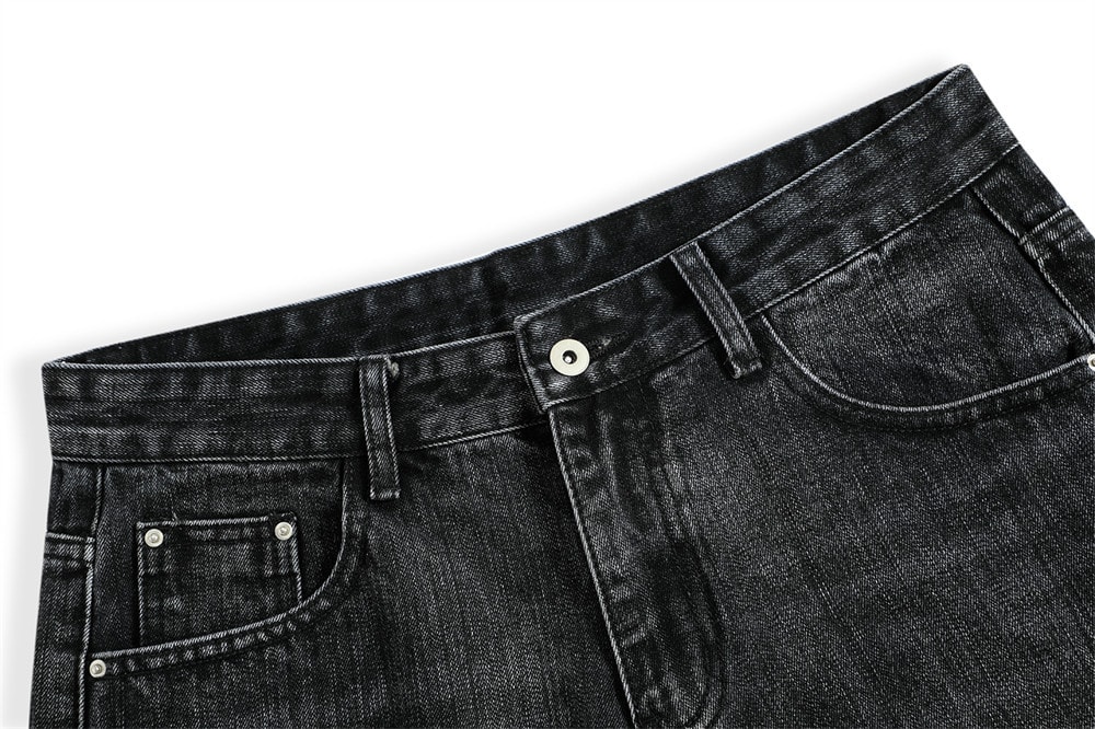 Retro Washing Water Denim Shorts Men view 6