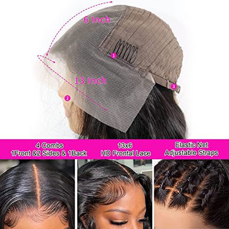12a Water Wave Human Hair 13x4 Lace Front Wig view 7