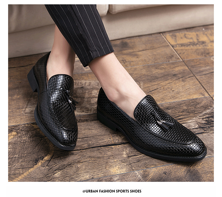 Pointed Men's Slip On Leather Shoes view 23