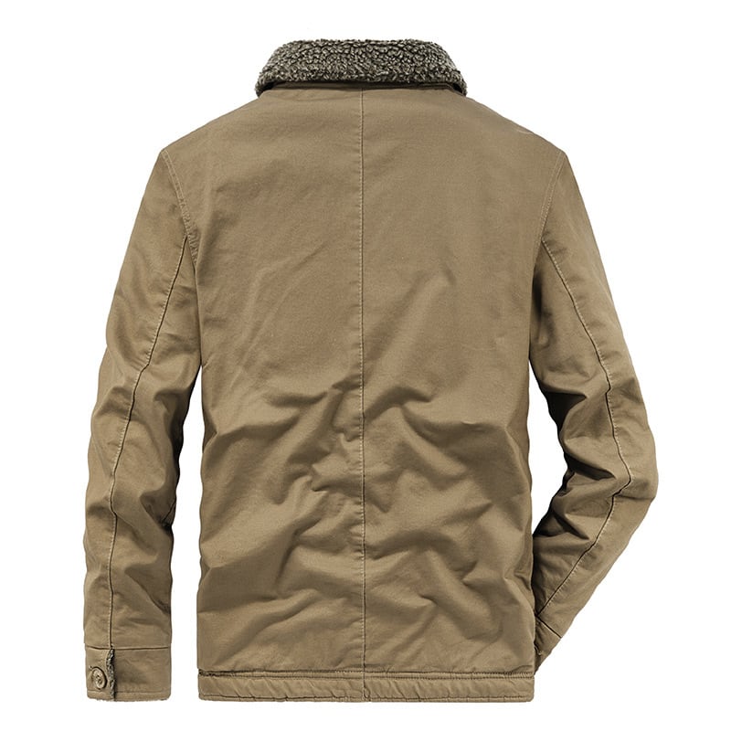Lamb Wool Coat Men's Fleece Lined Padded Warm Keeping Cotton Jacket view 8