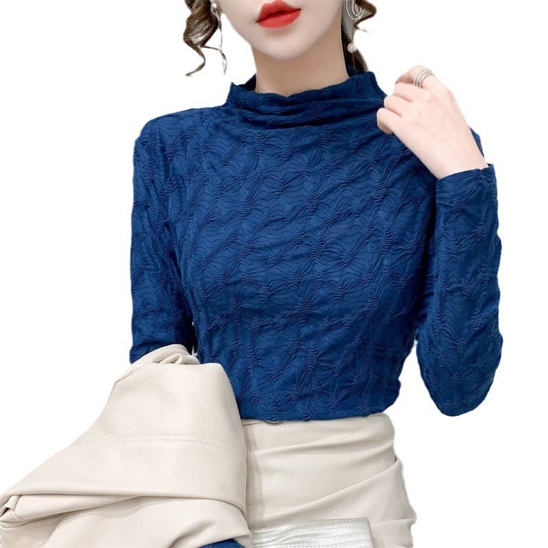Thickened Half-high Collar Bottoming Shirt For Women view 4