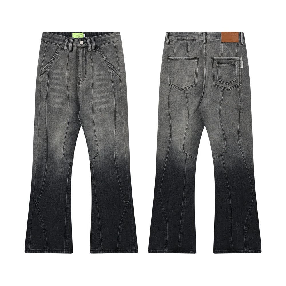 Fashion Tie-dye Gradient Denim Trousers Men view 12