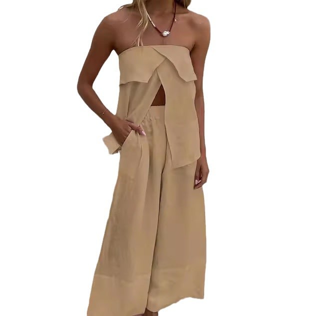 Women's Fashion Solid Color Cotton And Linen Suit view 12