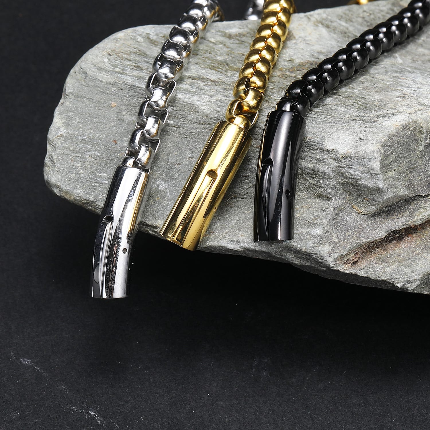 Titanium Steel Men's Stainless Steel Pearl Bracelet view 18