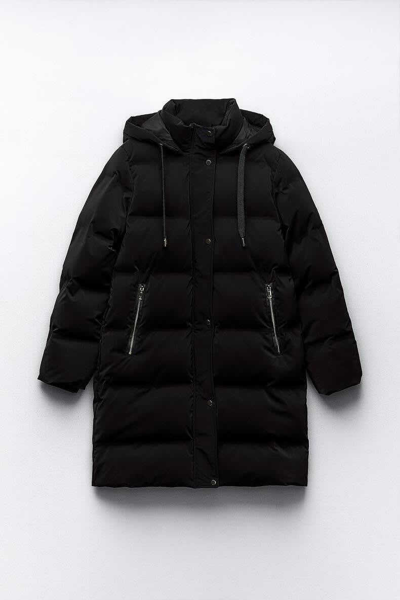 Cotton Jacket Hooded Slim Fit Slimming And Warm Long Bread Coat view 6