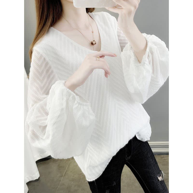 High-end Chiffon Top Fairy Slimming Belly-covering view 5