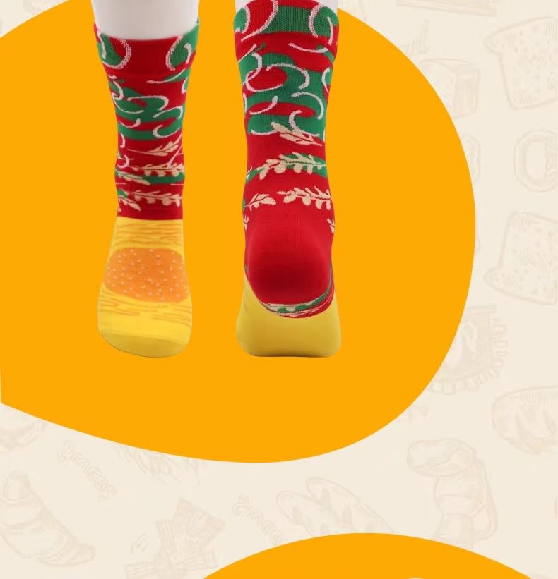 Christmas Creative Hamburger Socks Party Socks Gift view 12
