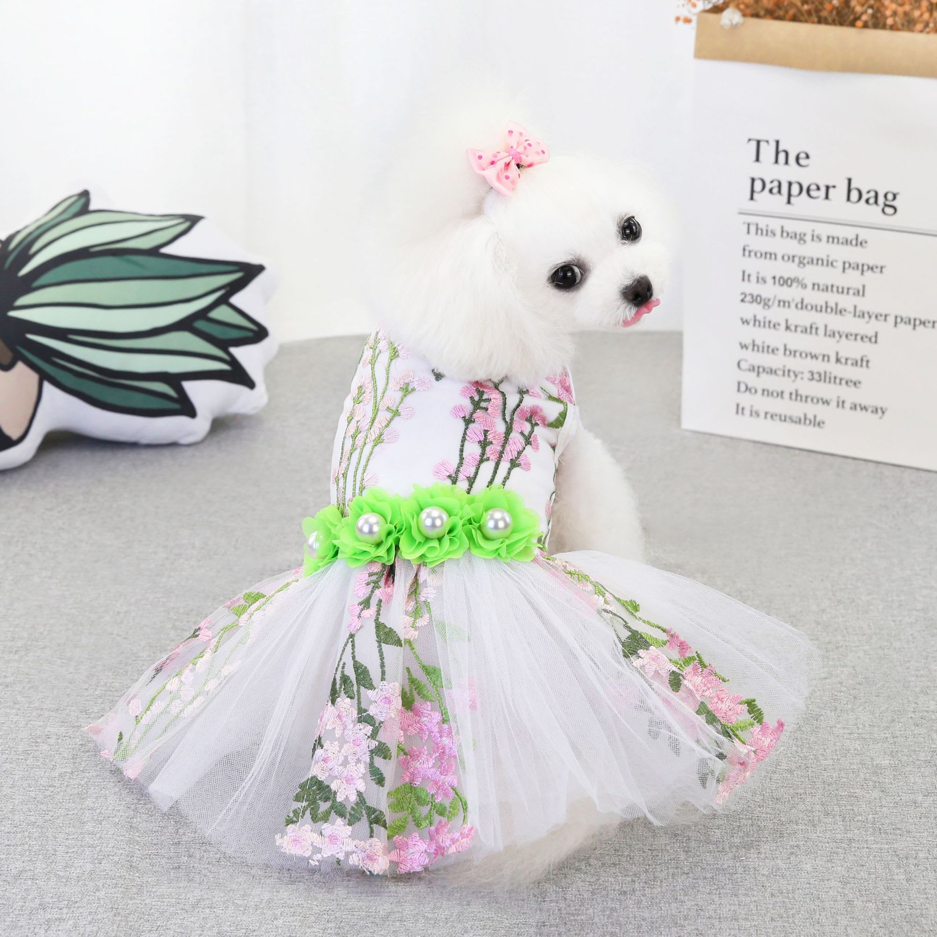 Pet Skirt Wedding Dress Dog Clothes view 4