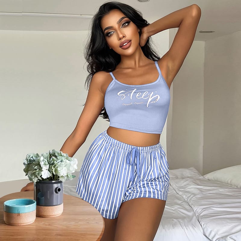 Letter Stripes Printed Ladies' Homewear view 12