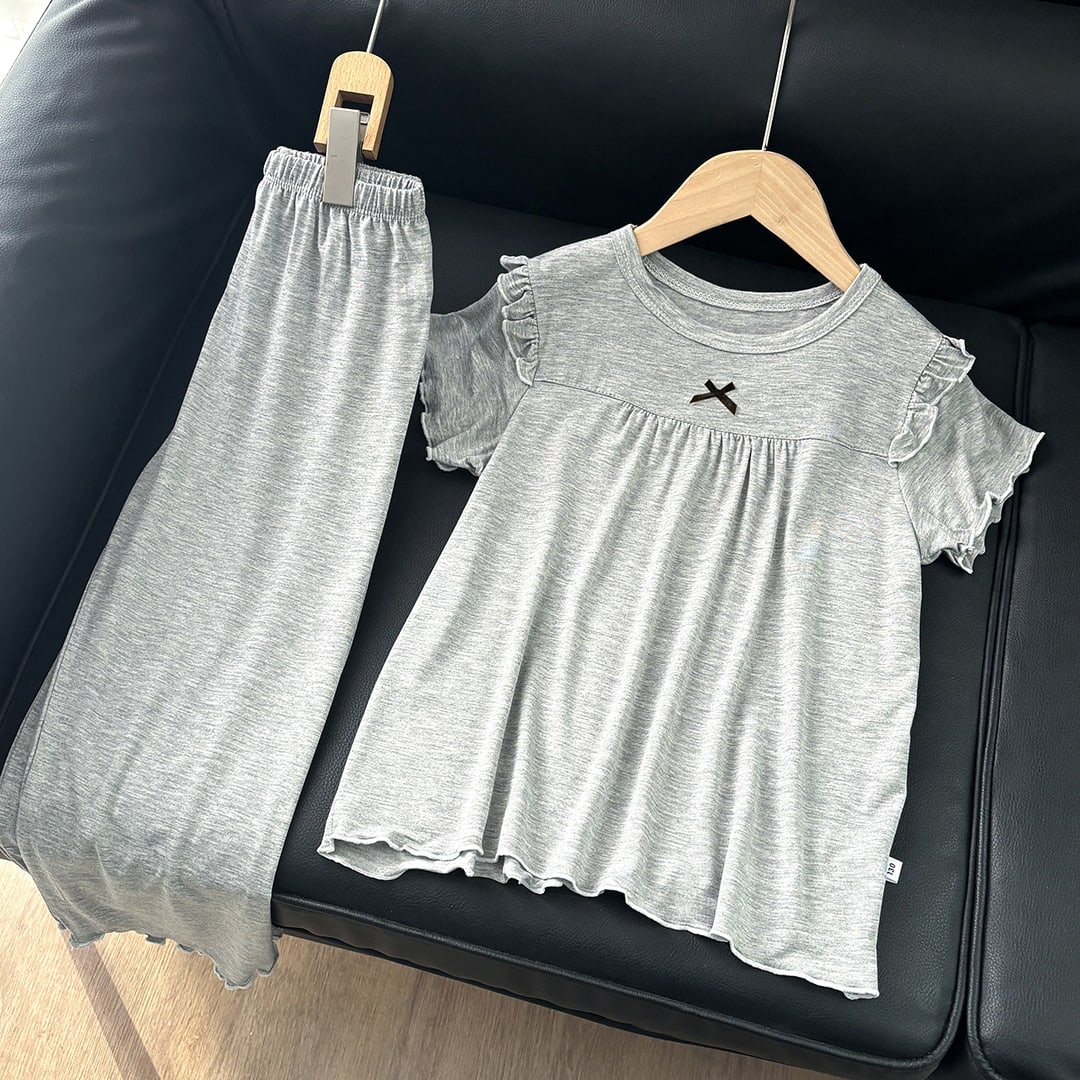 Girls' Short Sleeve Pajamas Homewear Suit view 4