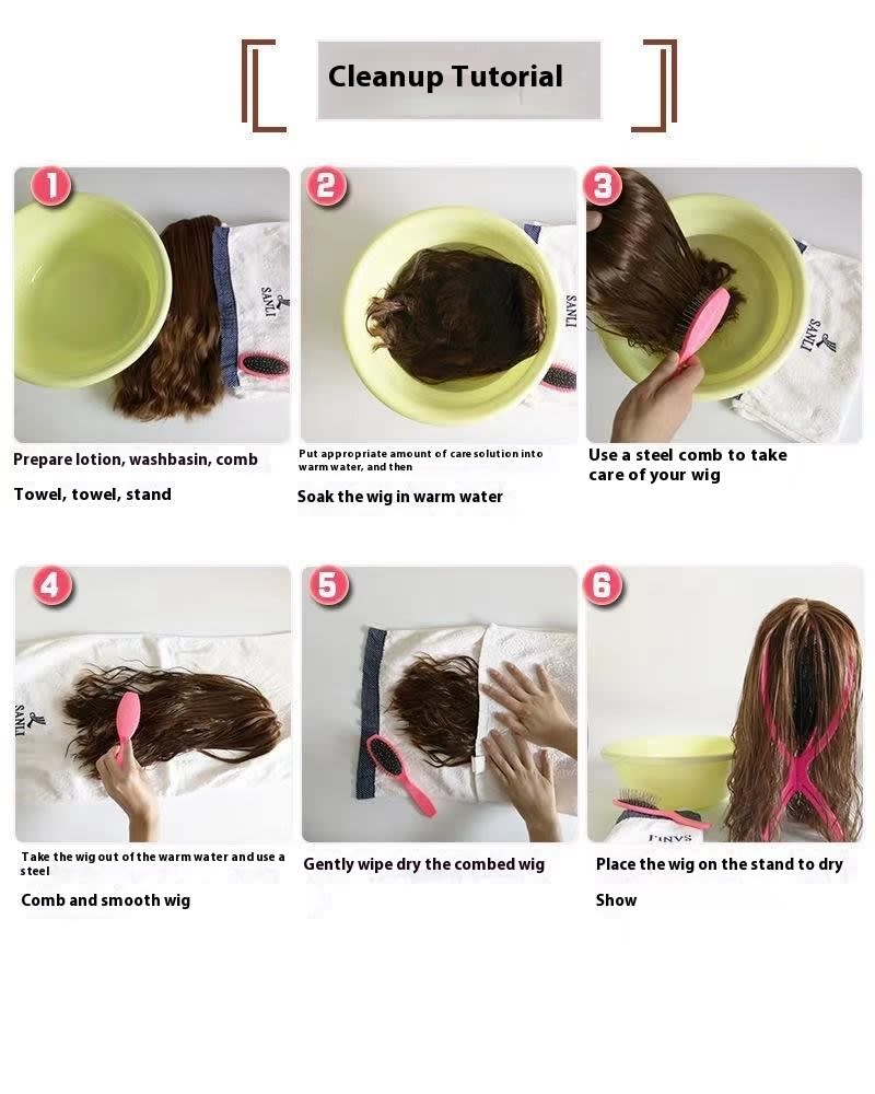 Front Lace Long Straight African Women Wig Head Cover view 12