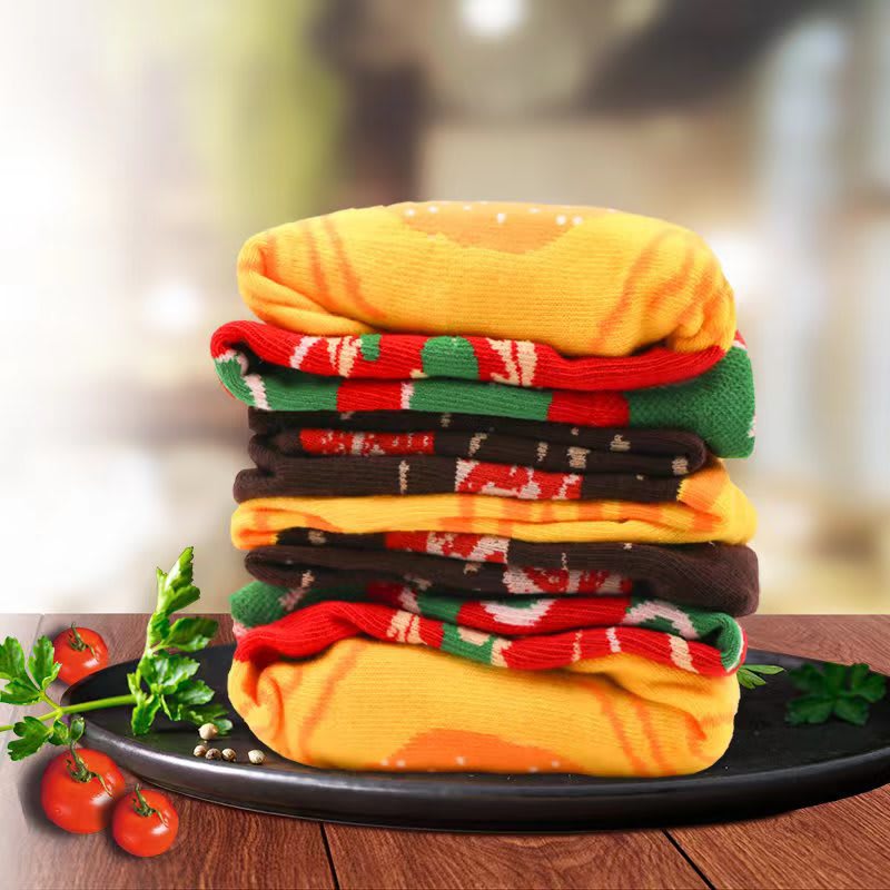 Christmas Creative Hamburger Socks Party Socks Gift view 8