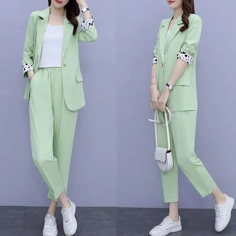 Flab Hiding Loose Temperament Slimming Coat Two-piece Set view 7