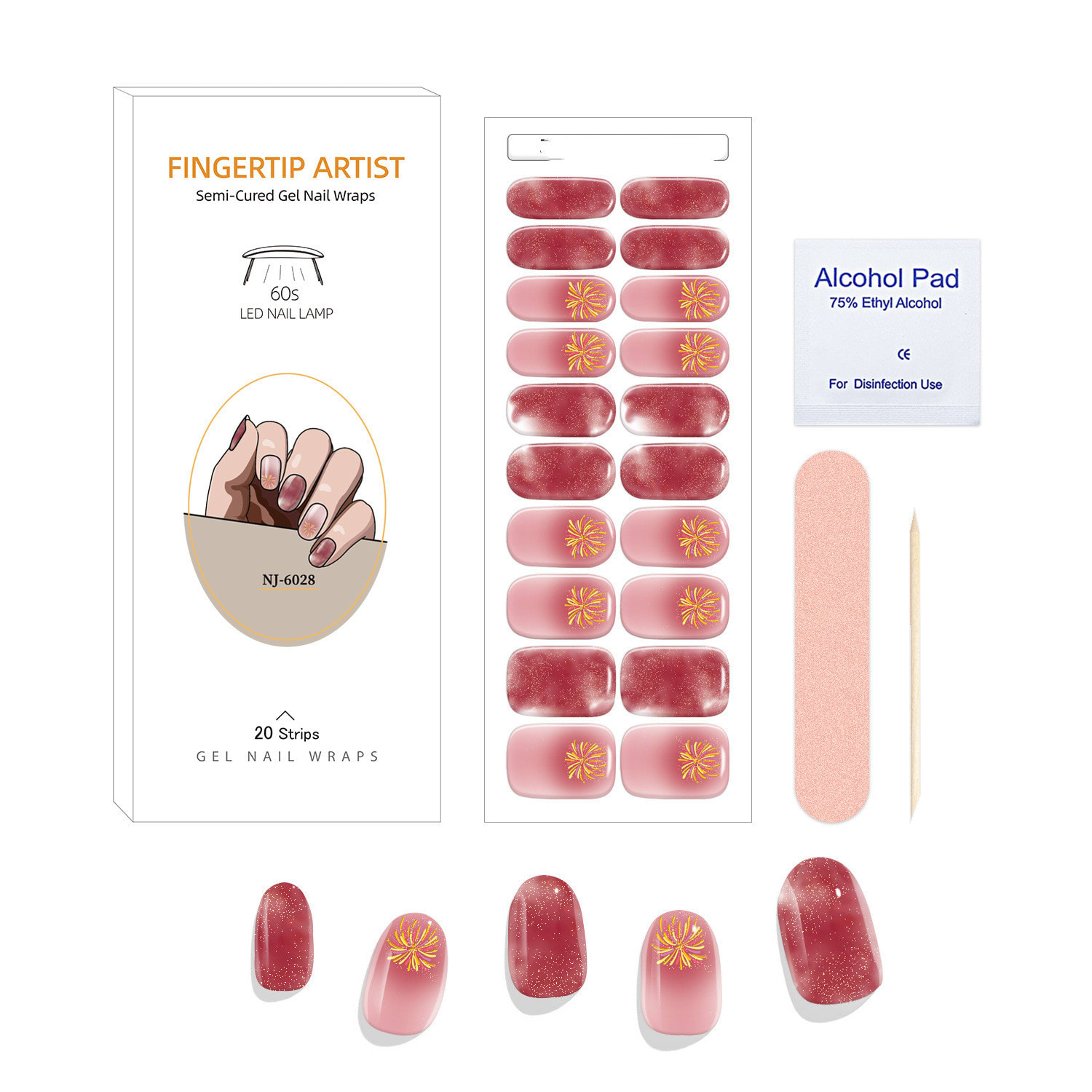 UV Semi-curing Gel Nail Stickers view 20