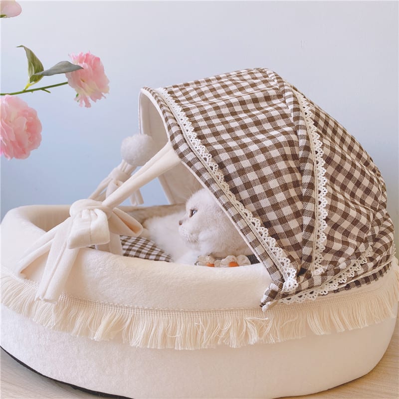 Pet Cradle Four Seasons Kennel Lattice Cat Bed view 3