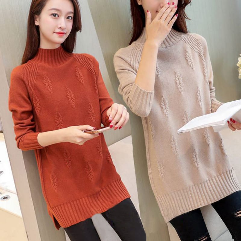 Women's Sweater Mid-length Loose Korean-style Thick Bottoming Shirt view 2