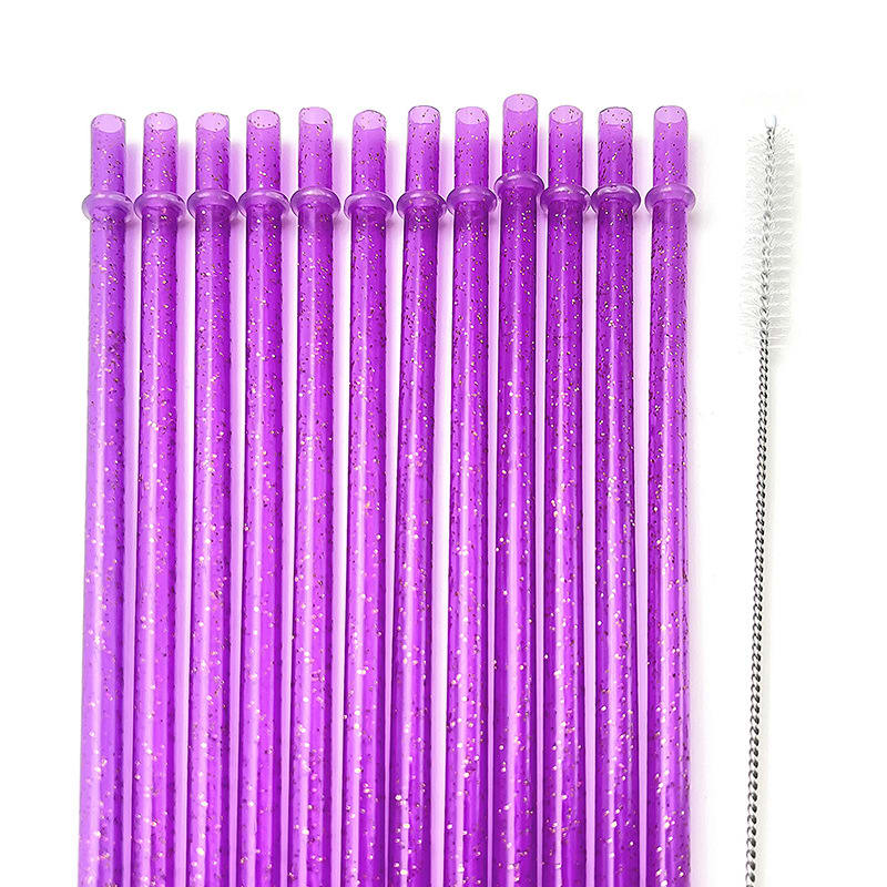 Reusable Double Thick Hard Straw Gold Powder Color Band view 5