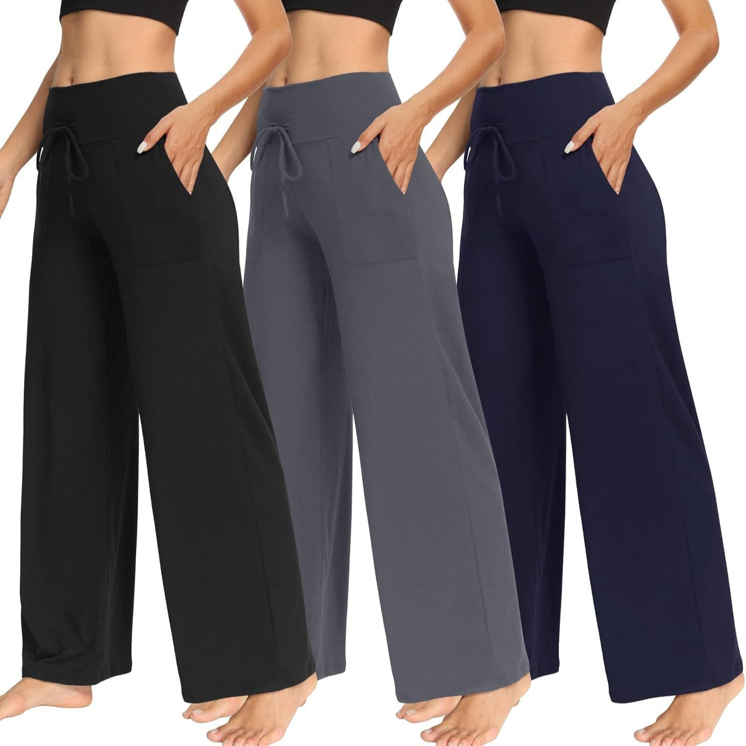 Women's Pajama Printed Wide-leg Pants High Waist view 8