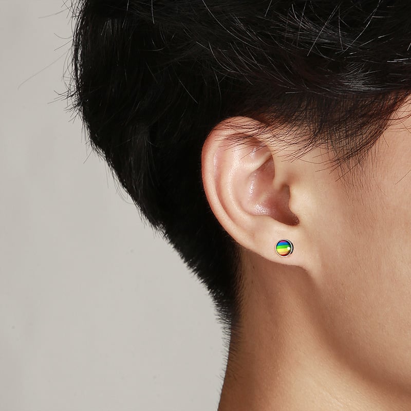 Stainless Steel Fashion Creative Rainbow Geometric Earrings view 5