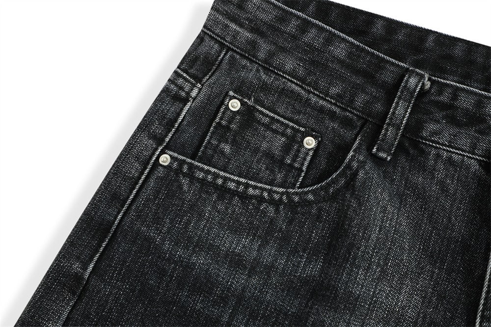 Retro Washing Water Denim Shorts Men view 5