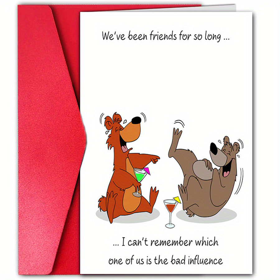 Birthday Greeting Card Funny Greeting Card Funny Text Cartoon Greeting Card view 8