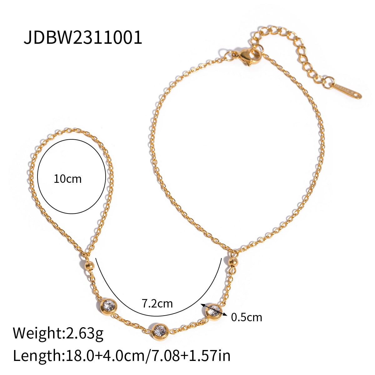 Trendy Simple Exquisite 18K Gold Stainless Steel Bracelet view 2