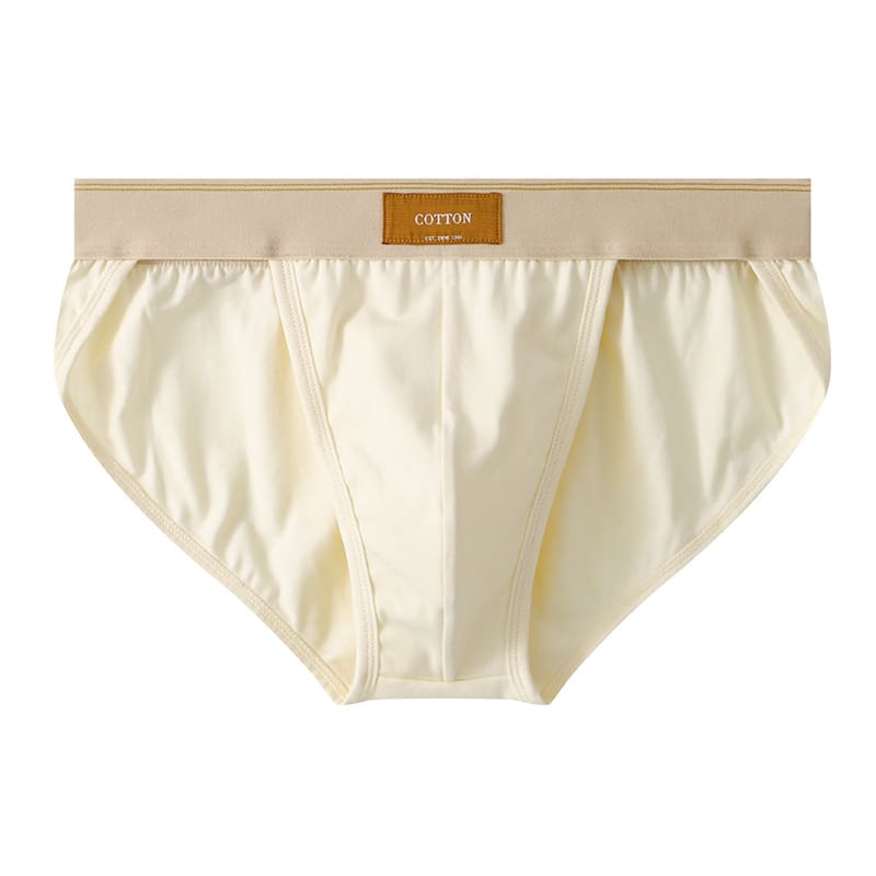 Loose Men's Solid Color Cotton Briefs view 3