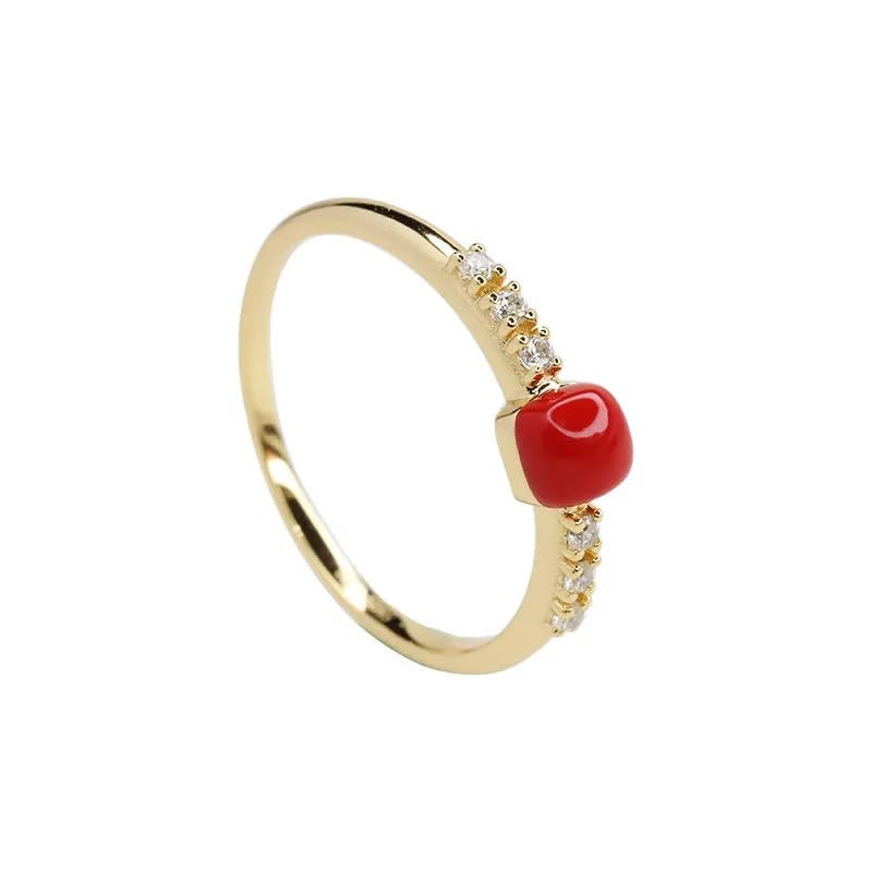 Vintage Raspberry Ruby Diamond Plated S925 Silver Ring Female view 5