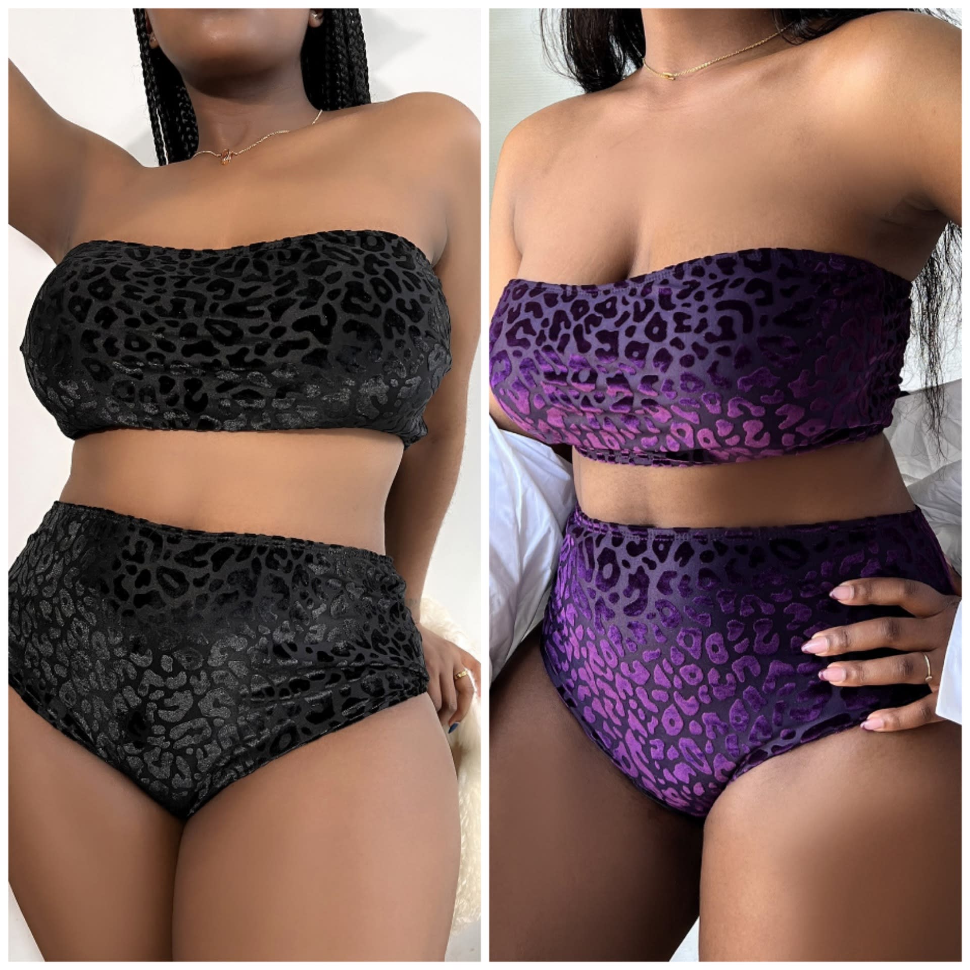 Plus Size Women's High Waist Split Bikini Swimsuit view 7