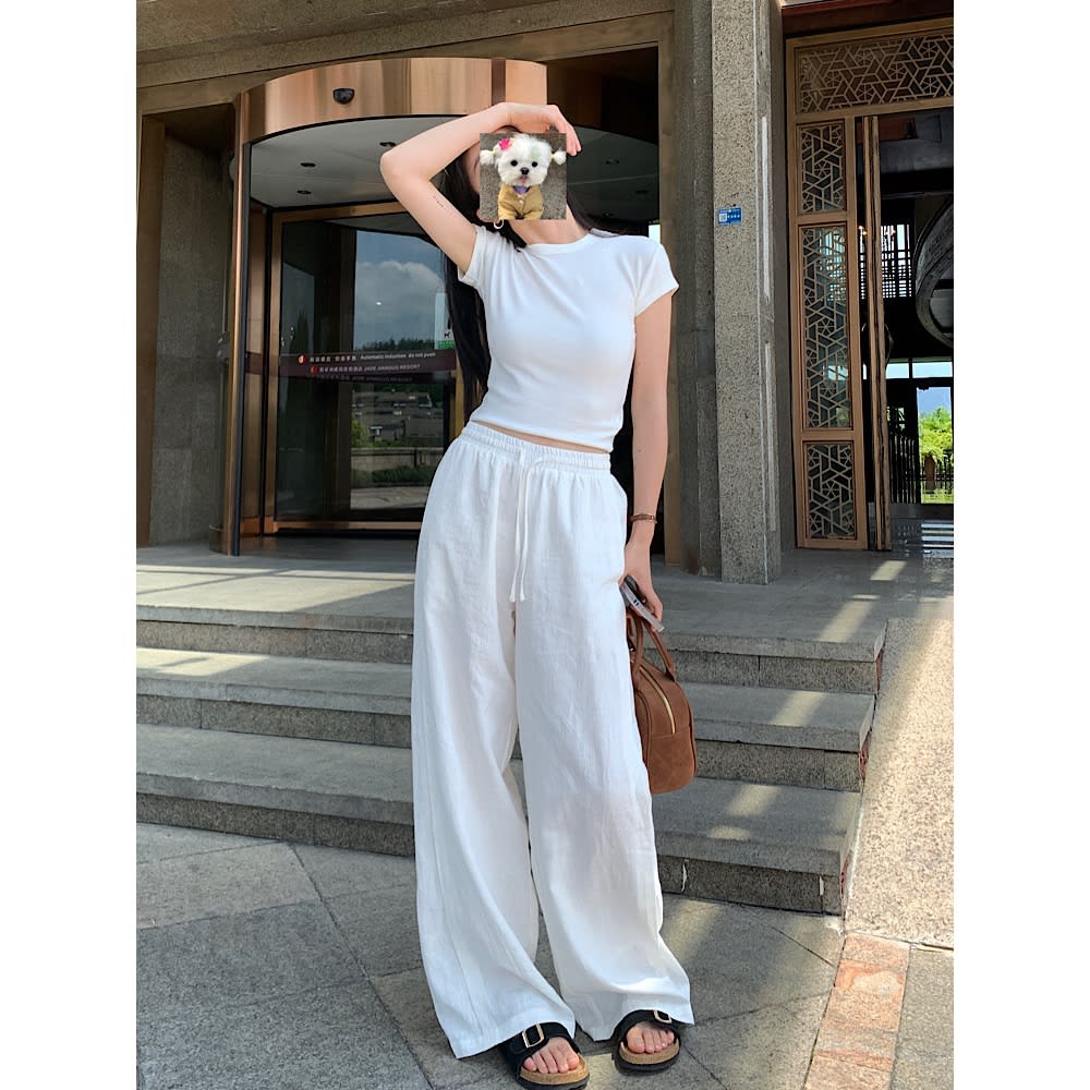 Loose Slimming And All-matching Casual Wide-leg Pants view 2