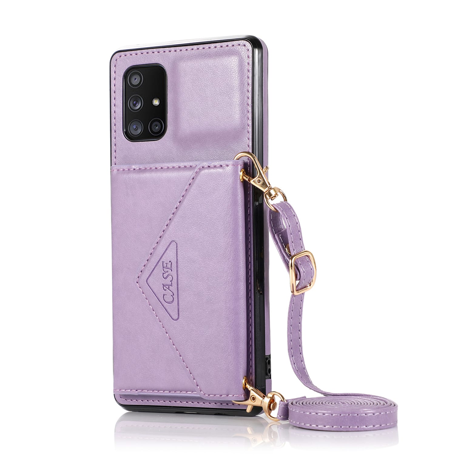 Triangle Slope Over One Shoulder Mobile Phone Multi-function Cover Wallet Card Leather Case view 4