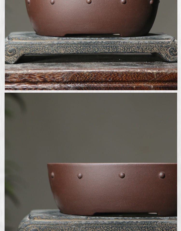 Purple Sand Flower Pot Oval Handmade view 13