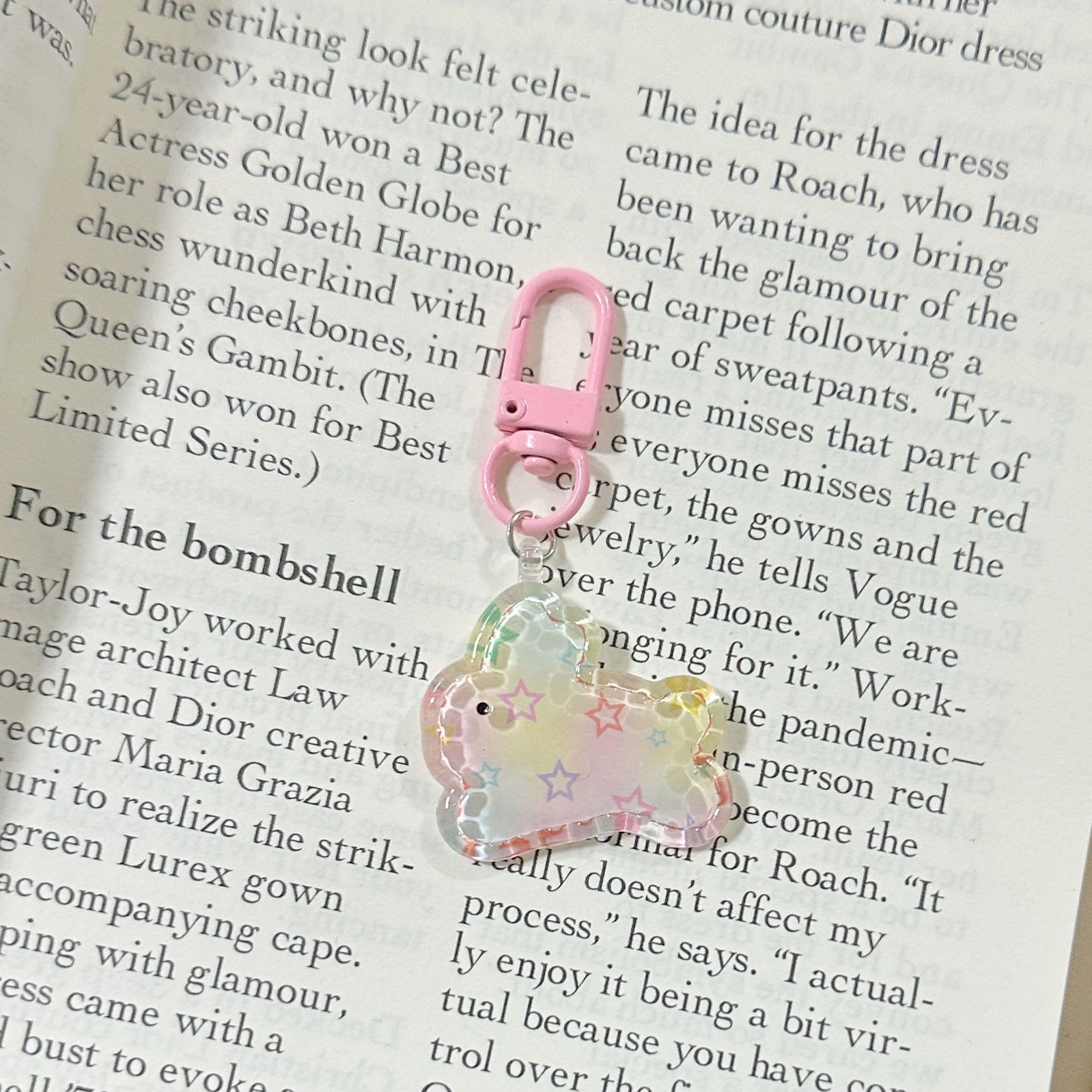 Transparent Five Rabbit Keychain Ins Sweet Girl view 2