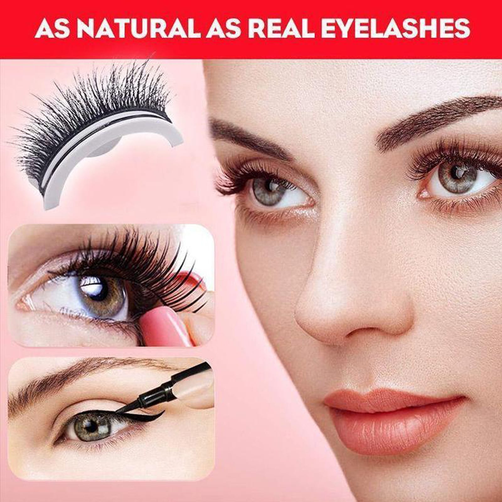 Women's Self Adhesive False Eyelashes Thick Glue Free view 4