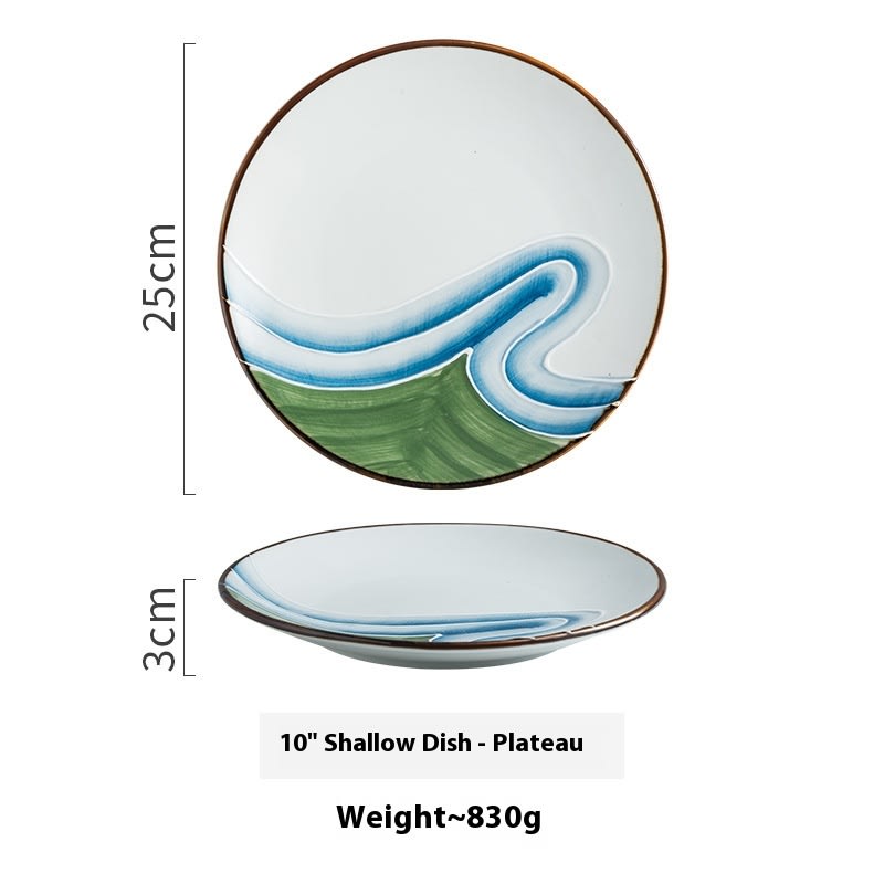 Creative Ceramic Round Shallow Household Western Cuisine Steak Plate view 20