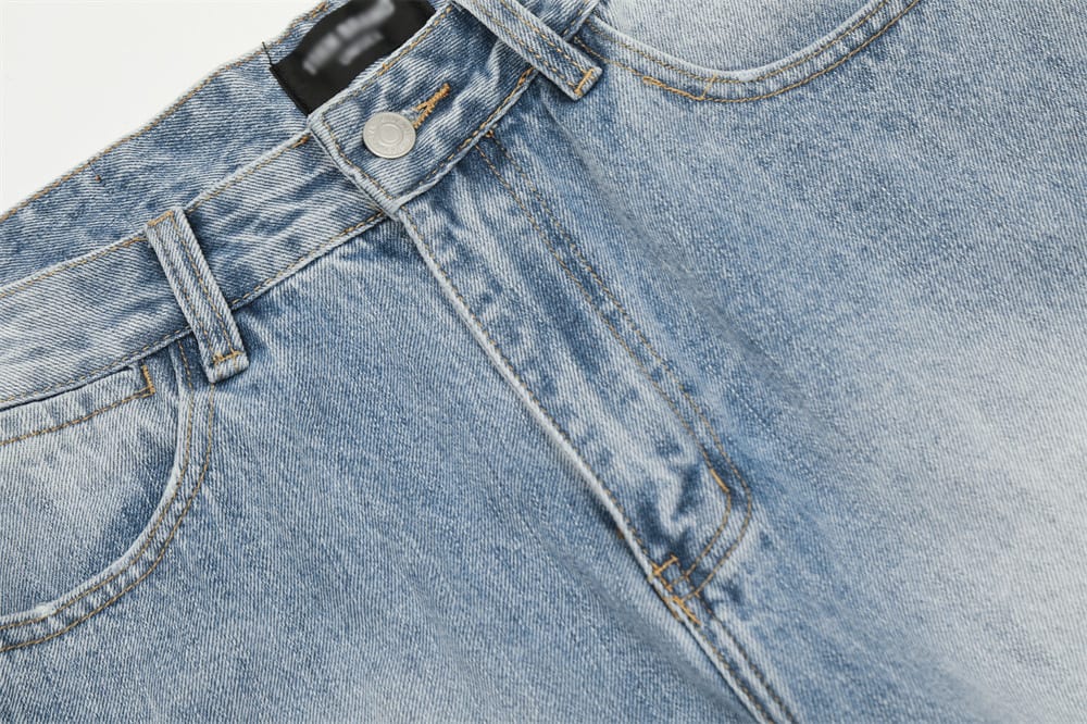 Fashion Knee Hole Denim Trousers Men