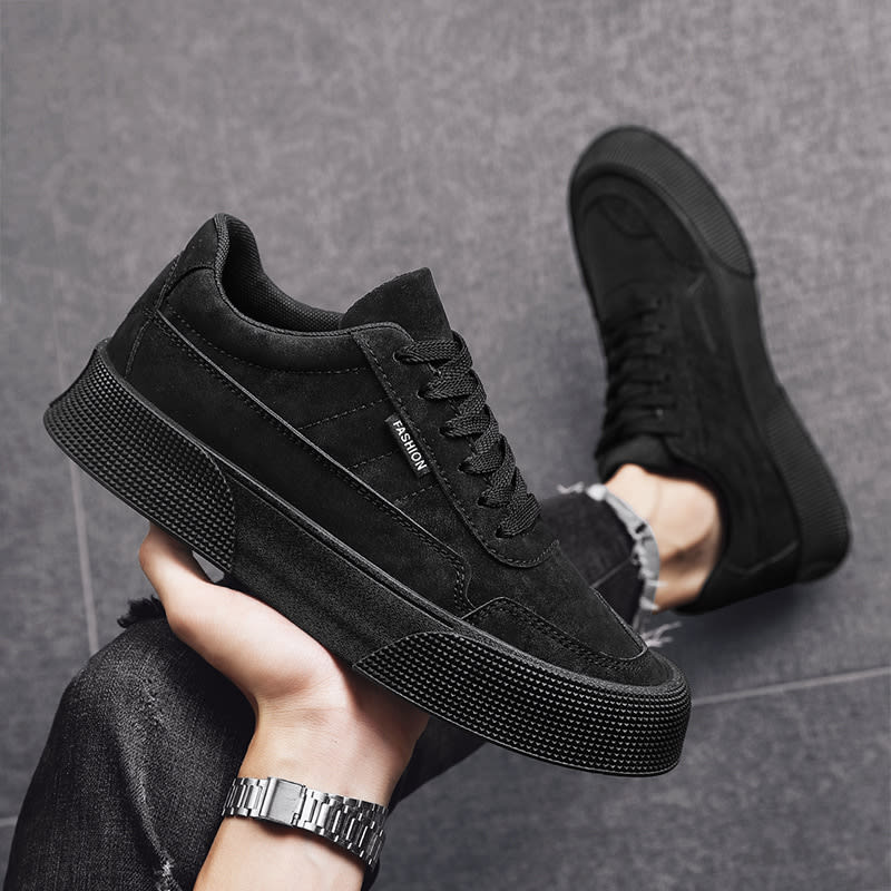 Casual Board Flat Shoes Men Breathable Thick-soled Lace-up Sneakers For Walking Running view 8