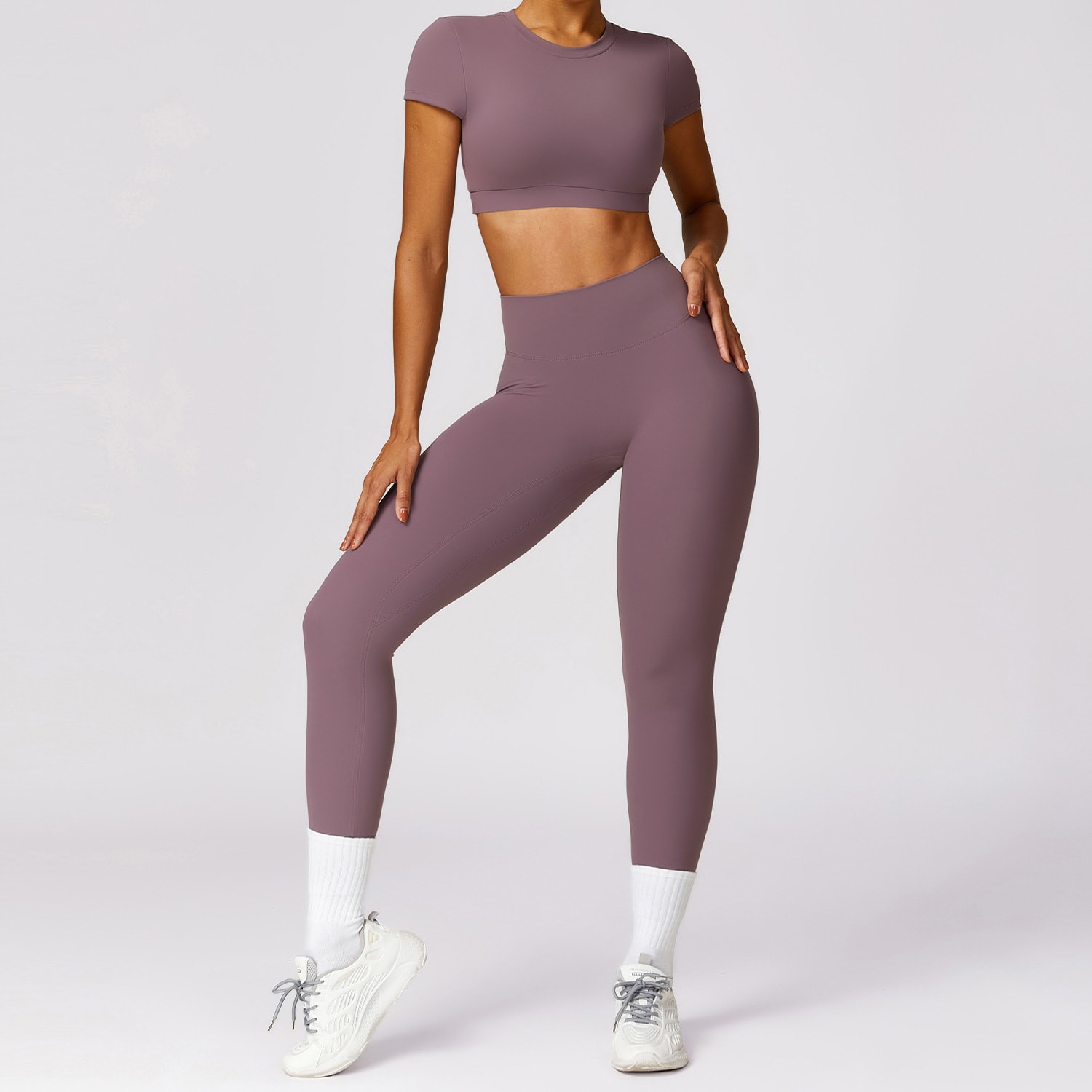Women's Brushed Back Skinny Running Sports Outerwear Quick-drying Workout Clothes Suit view 20