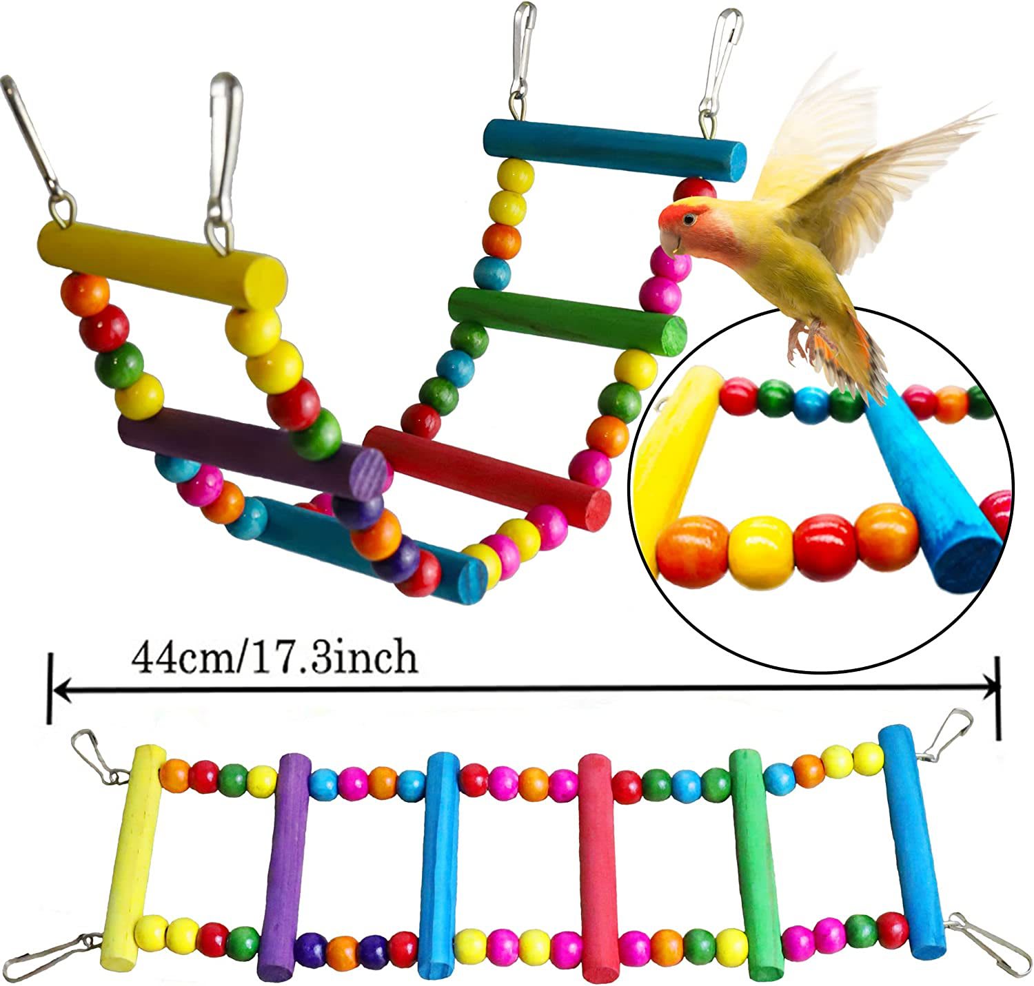 7PCs Parrot Toys Bird Cage Accessories view 3