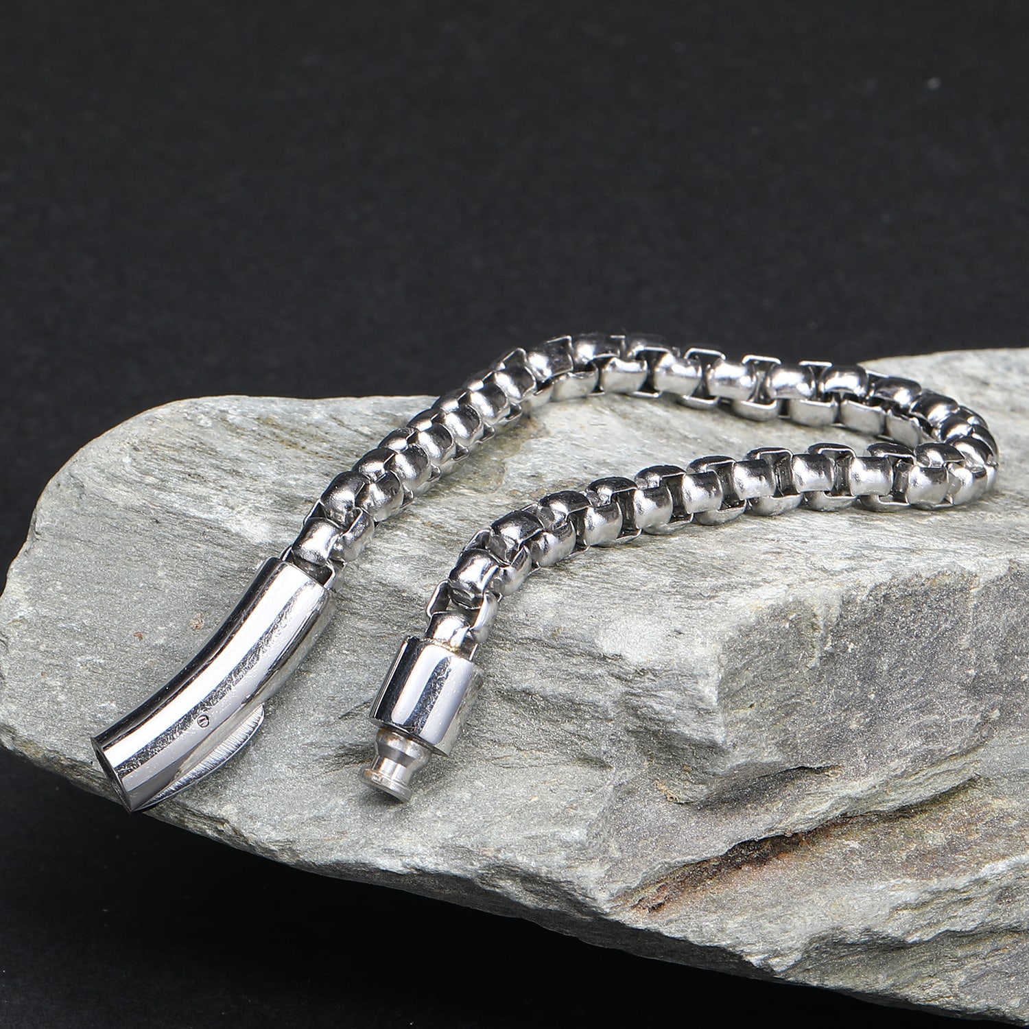 Titanium Steel Men's Stainless Steel Pearl Bracelet view 7
