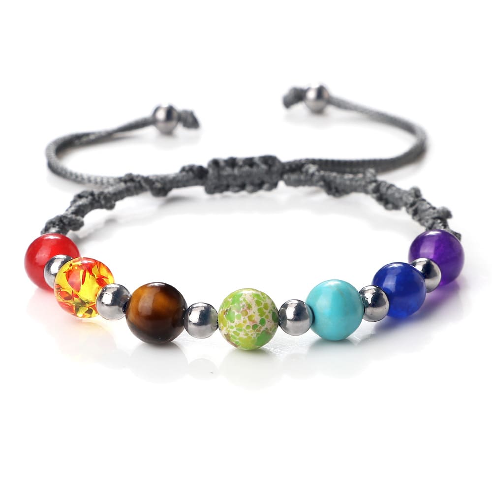 Colorful Stone Beads Bracelet Yoga Woven Hand Strap view 3