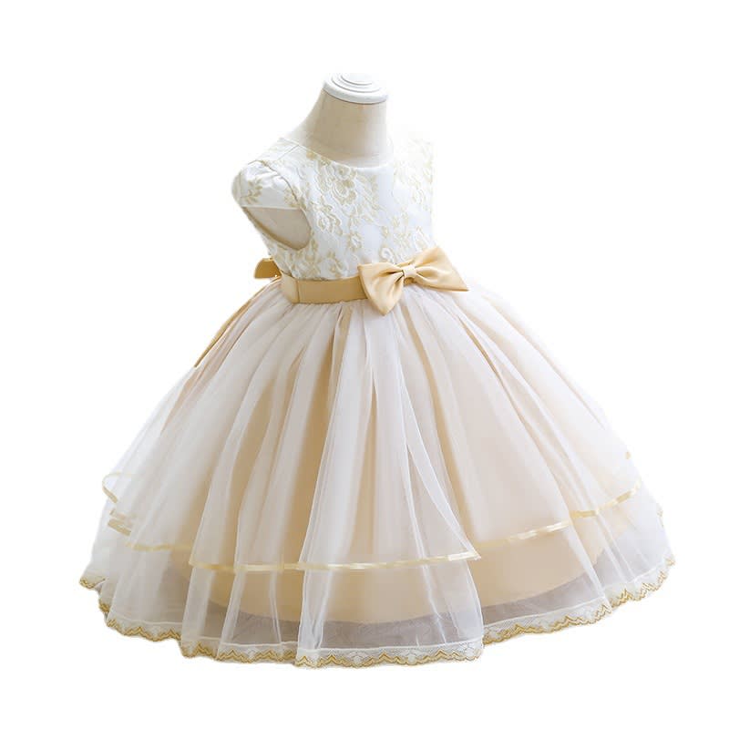 Girls' Princess Dress Embroidered Mesh view 4