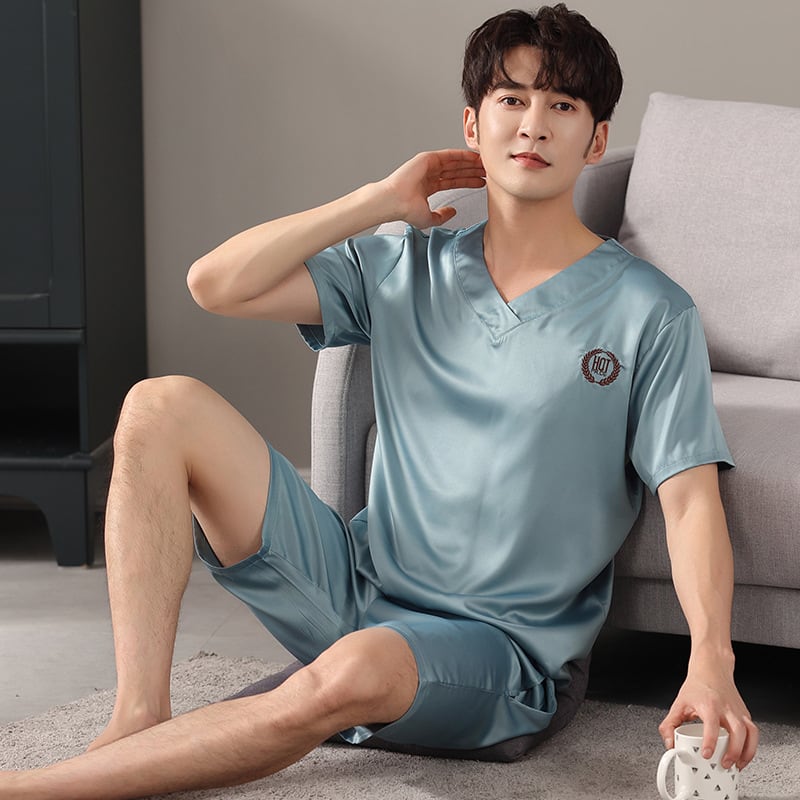 Pajamas Short-sleeved Shirt And Shorts Loose Ice Silk Suit Homewear view 5