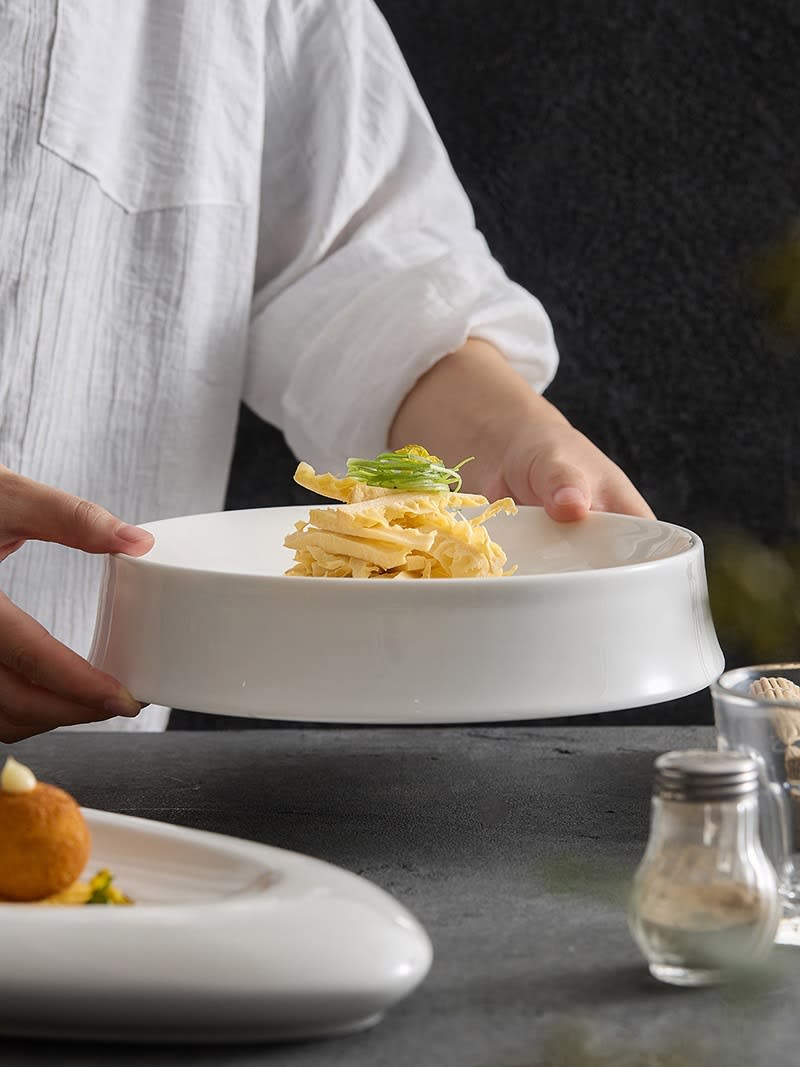Irregular White Ceramic Dinner Plate view 5
